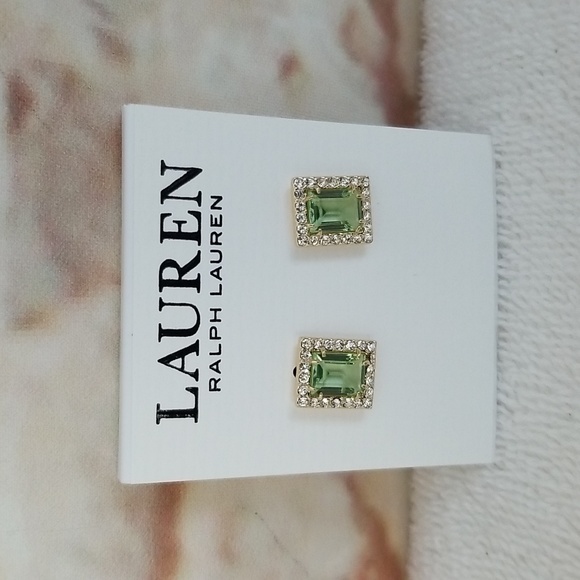 New Ralph Lauren Pave Stone Stud Earrings - Picture 1 of 7